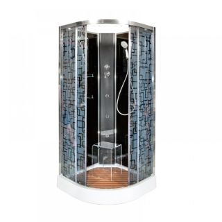 Душевая кабина Deto BМ1510 N с гидромассажем BLACK 100х100х208 см