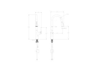 Смеситель для кухни Wonzon & Woghand WW-AE54123-MW с выдвижным изливом белый матовый