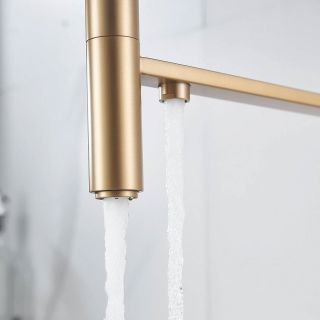 Смеситель для кухни с гибким изливом и подключением фильтра Maretti Calabria GOLD CAG31RGF18, золотой сатин