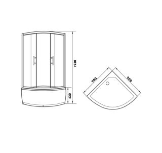 Душевой уголок Parly Z901 с поддоном (снято с пр-ва, аналог Z9011)