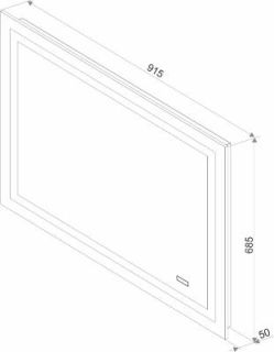 Зеркало с подсветкой Continent Rimini ЗЛП1222 с сенсорным выключателем 90см