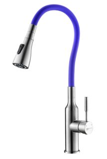 Смеситель для кухни Lemark Expert LM5082S-Violet с гибким поворотным изливом хром/фиолетовый