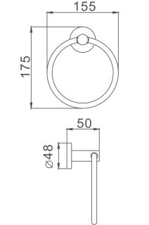 Полотенцедержатель Haiba HB8704 чёрный матовый