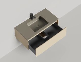 Подвесная тумба Salini Domino 27D110IN 100см эмаль/гладкий фасад под встраиваемую раковину