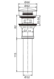 Донный клапан Rose RS12 хром