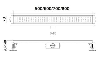 Душевой лоток Haiba HB93500-7 50см чёрный