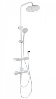 Душевая стойка Wonzon & Woghand Plate WW-C3017-A1-MW с термостатом белый матовый